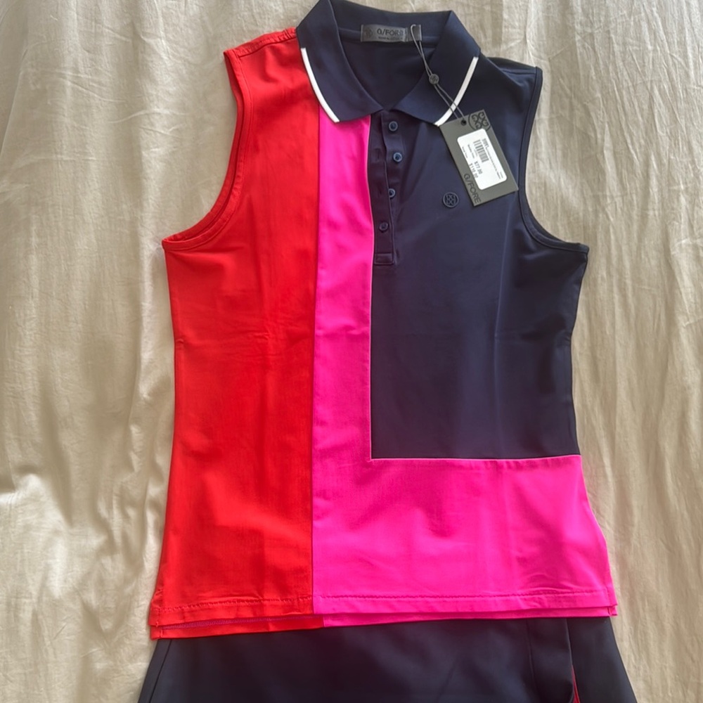 G/Fore- NWT Colorblock Sleeveless Polo Top